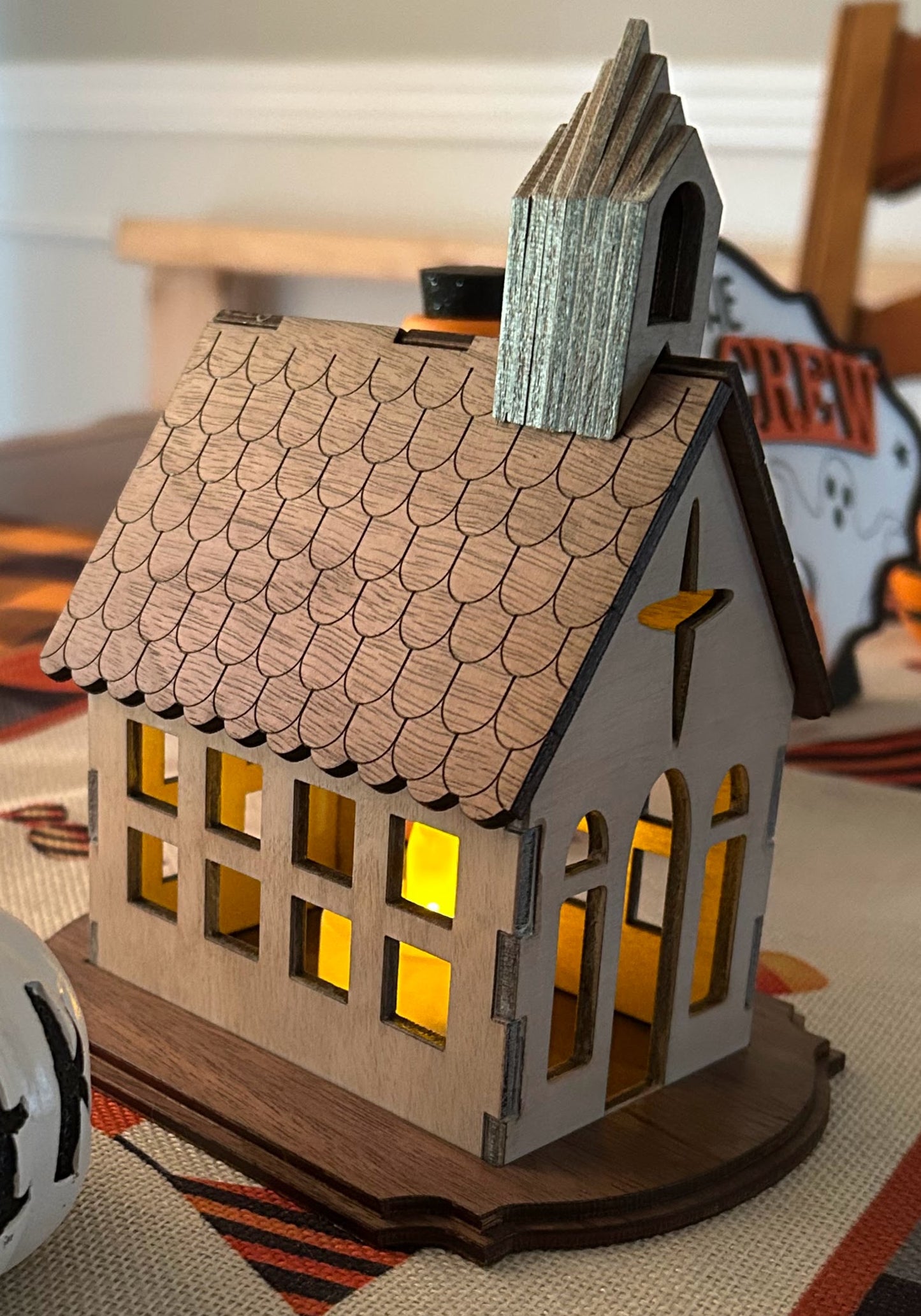 Handcrafted Small Lighted Church: A Charming Addition to Your Home Decor