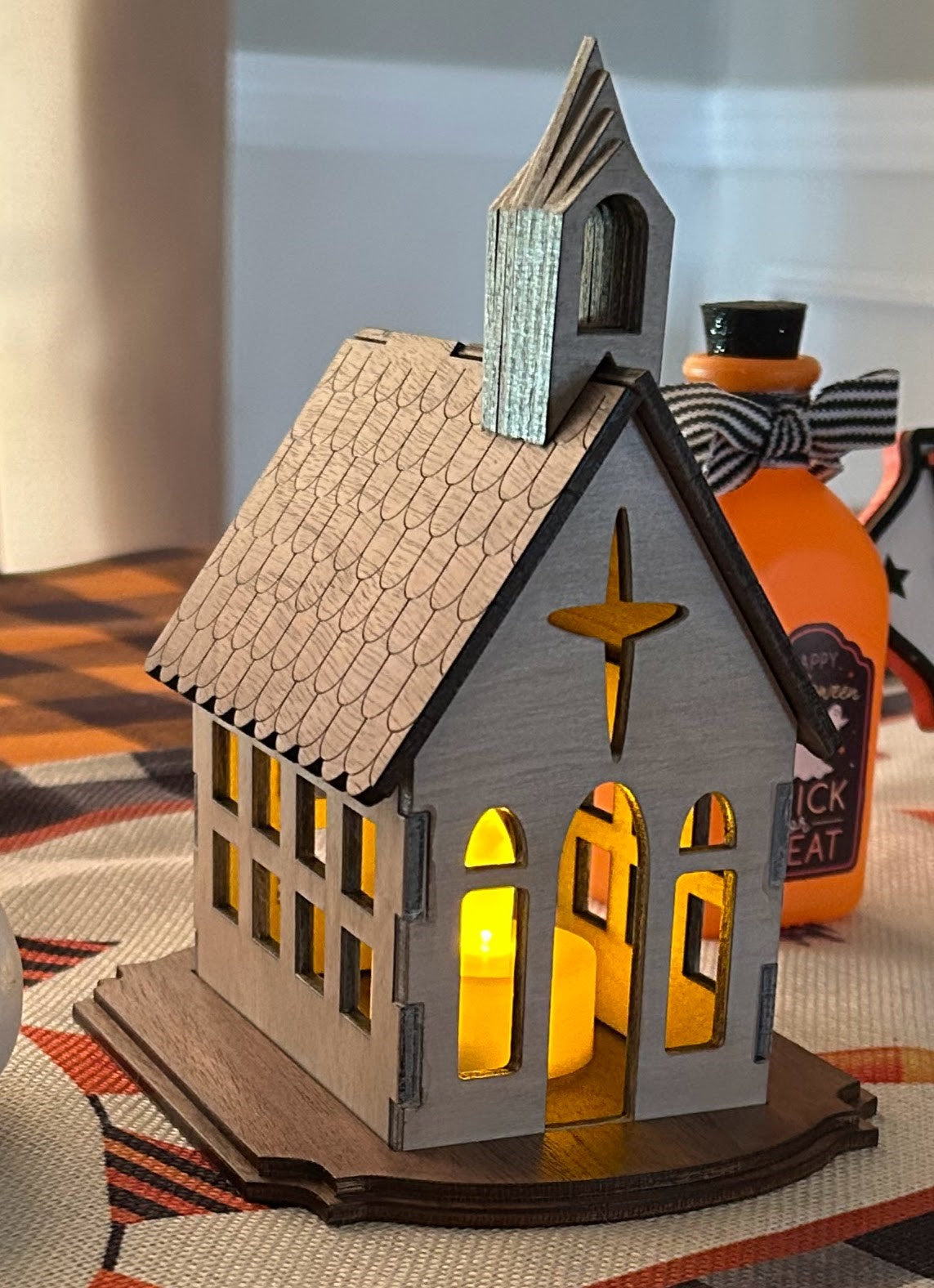 Handcrafted Small Lighted Church: A Charming Addition to Your Home Decor